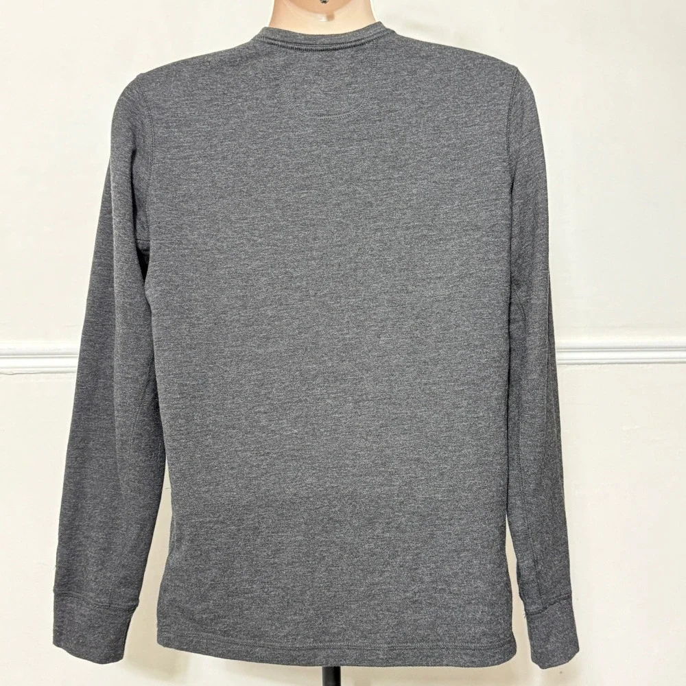 The North Face Mens Long Sleeve Henley Shirt Dark Gray Heather Size M